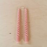 Snurrade ljus 2 st - 29 cm korallrosa