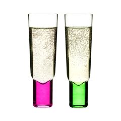 Sagaform - Club - Champagneglas 2-pack rosa/lime