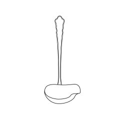 Mema GAB - Chippendale nysilver - Såssked 16,8 cm