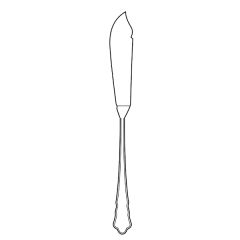 Mema GAB - Chippendale nysilver - Fiskkniv 20,9 cm
